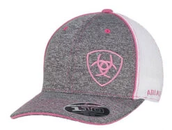 Ariat Womens Grey & Pink 110 FlexFit Ball Cap
