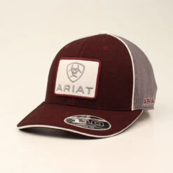 Ariat Mens Burgundy & Grey Snapback Cap