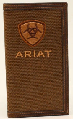 Ariat Mens Oilskin Shield Logo Rodeo Wallet