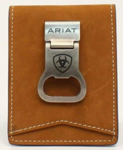 Ariat Mens Western Contrast Stitching BiFold Wallat With Money Clip