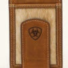 Ariat Mens Leather Calf Hair Inlay Brown Money Clip