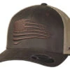 Ariat Mens Brown Oilskin Flag Snapback Ball Cap