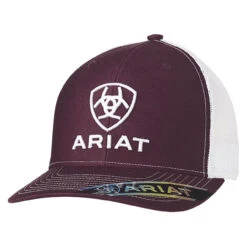 Ariat Mens R112 Burgundy Embroidered Ariat Logo Cap