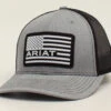 Ariat Mens R112 Rubber USA Flag Logo Cap