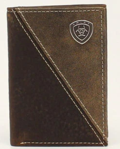 Ariat Diagonal Stitched Tri-Fold Wallet