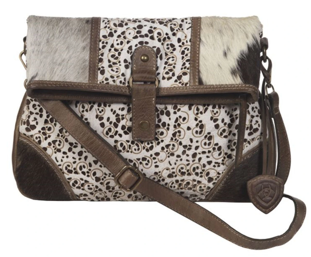 Ariat Phoenix Leather Calf Hair Crossbody Purse 1 Ariat Phoenix Leather Calf Hair Crossbody Purse