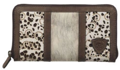 Ariat Phonix Leather Calf Hair Zip Wallet