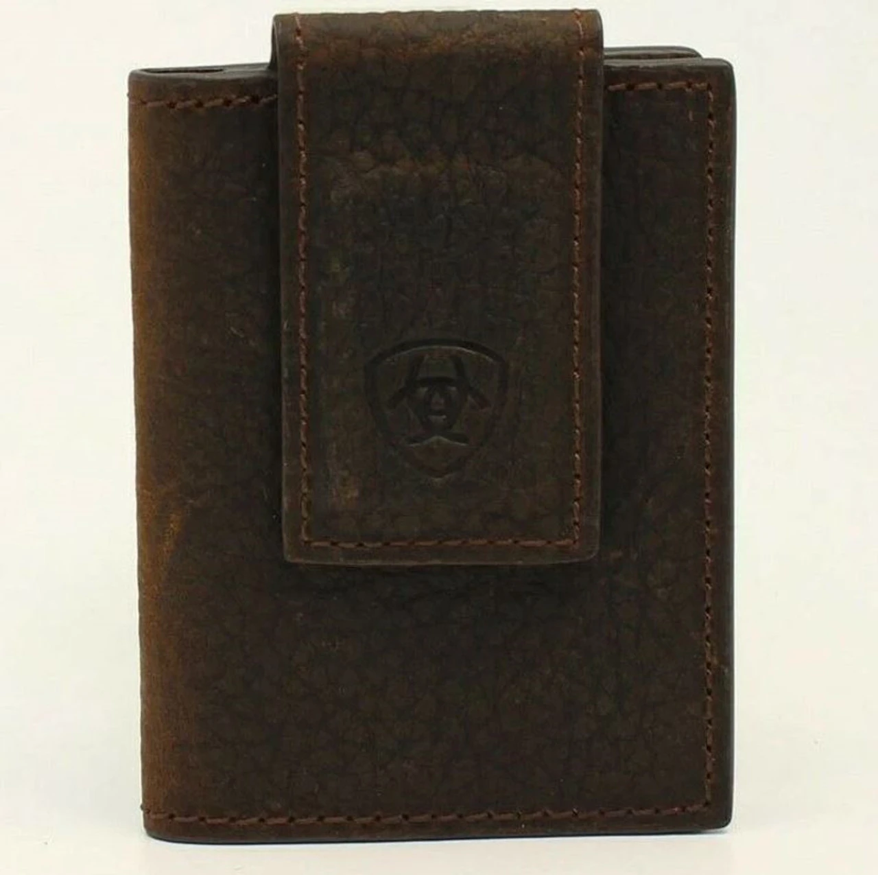Ariat Rowdy Brown Leather Bi-Fold Wallet With Magnetic Money Clip 2 Ariat Rowdy Brown Leather Bi-Fold Wallet With Magnetic Money Clip - Image 2