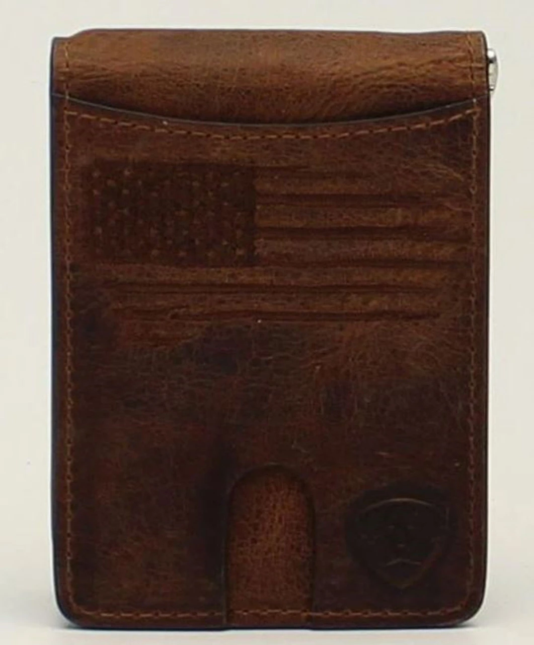 Ariat Brown Distressed USA Flag Money Clip Wallet 1 Ariat Brown Distressed USA Flag Money Clip Wallet