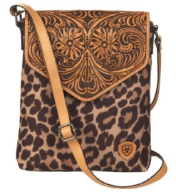 Ariat Leopard Front Flap Crossbody Purse