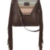 Ariat Serape Genuine Leather Side Panels With Fringe Crossbody Purse