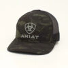 Ariat Mens R112 Black Camo W/Black Mesh Ball Cap