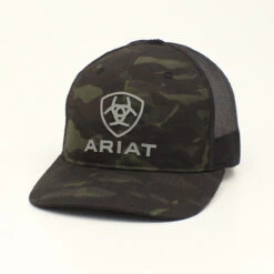 Ariat Mens R112 Black Camo W/Black Mesh Ball Cap