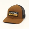 Ariat Mens R112 Brown W/Black Mesh Ball Cap