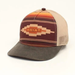 Ariat Ladies Tan Aztec W/Tan Mesh Ball Caps