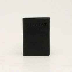 Ariat Mens Black Logo Tri-Fold Wallet