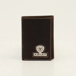 Ariat Mens Black Logo Concho Tri-Fold Wallet