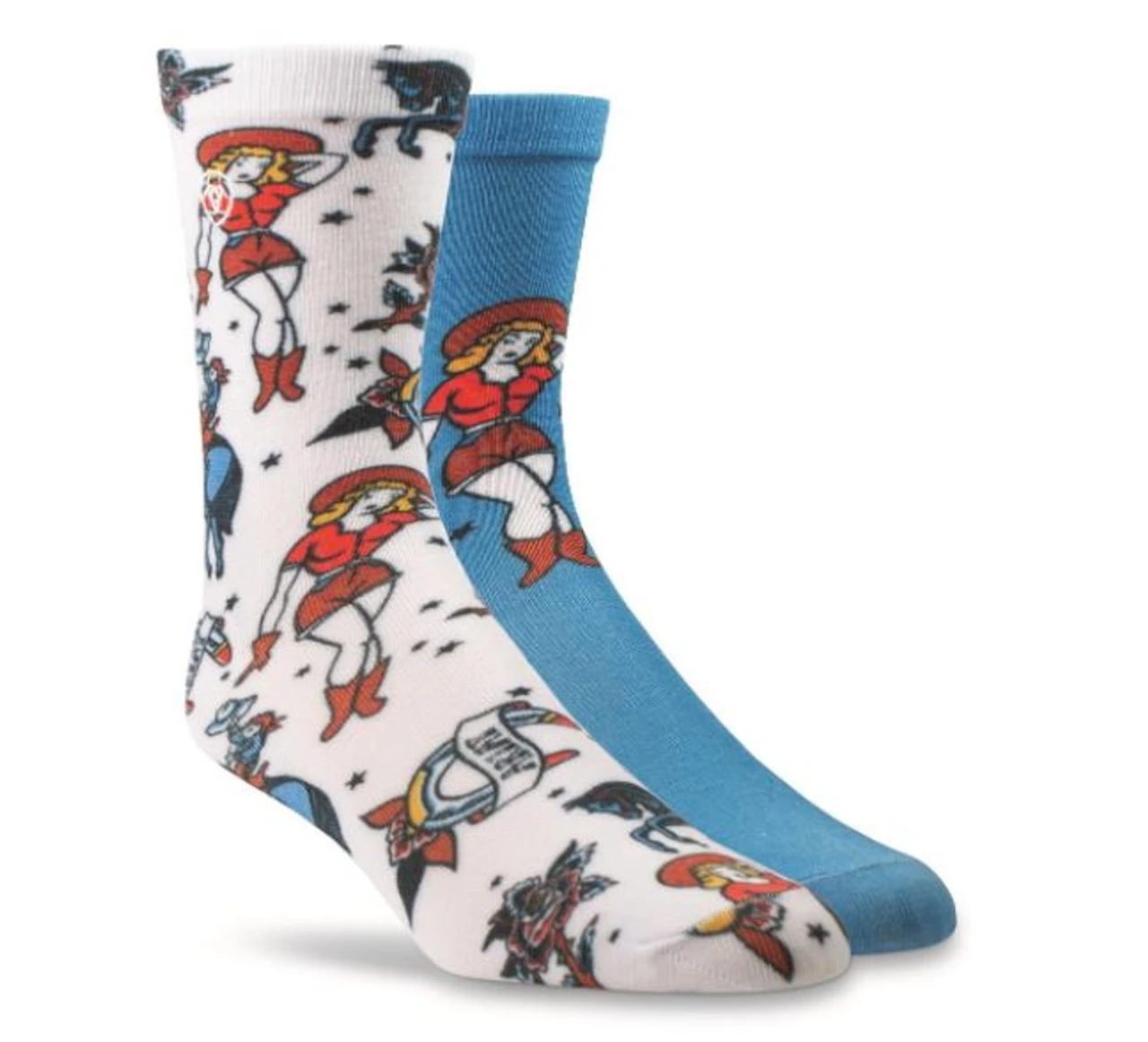 Ariat Womens Western Flash Print Socks - 2 Pairs 1 Ariat Womens Western Flash Print Socks - 2 Pairs