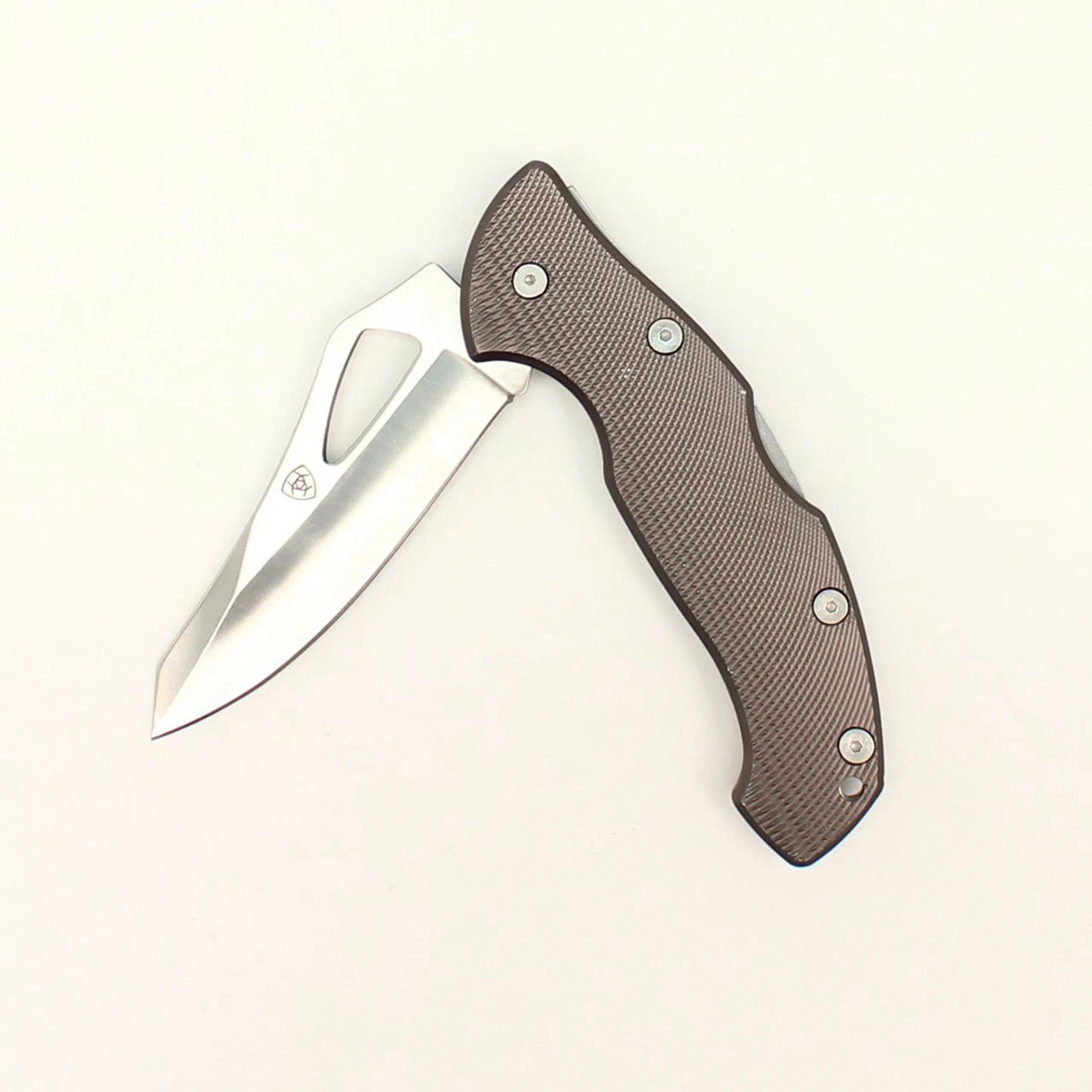 Ariat 3.5" Plain Edge Grey Stainless Steel Folding Knife 1 Ariat 3.5" Plain Edge Grey Stainless Steel Folding Knife