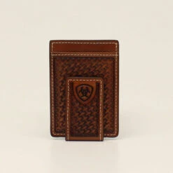 Ariat Mens Basketweave Embossed Money Clip