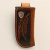 Ariat Tan & Brown Large Feather Design Knife Sheath