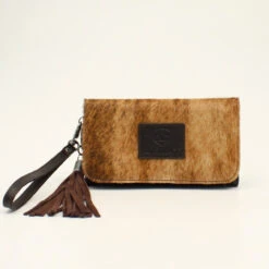Ariat Brown Scarlett Calf Hair & Fringe Clutch Wallet