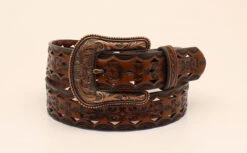Ariat Ladies Copper Buckle Brown Leather Belt- Medium