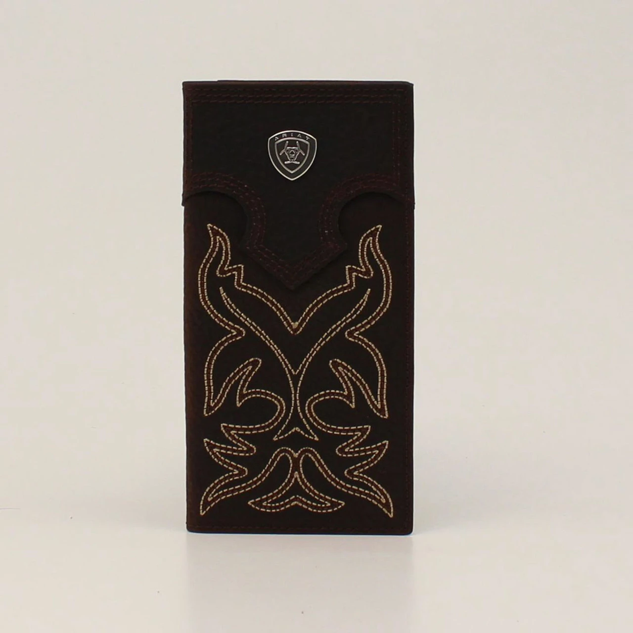 Ariat Men's Medium Brown Rodeo Stitch Wallet 1 Ariat Men's Medium Brown Rodeo Stitch Wallet