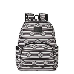 Ariat Black/White Striped Aztec Print Backpack