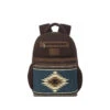 Ariat Brown Backpack With Blue/Brown Aztec Print Rug