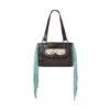 Ariat Womens Brown Conceal Carry Satchel With Turquoise Fringe Cascades