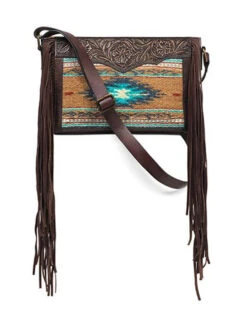 Ariat Womens Brown Conceal Carry Shoulder Bag With Aztec Print