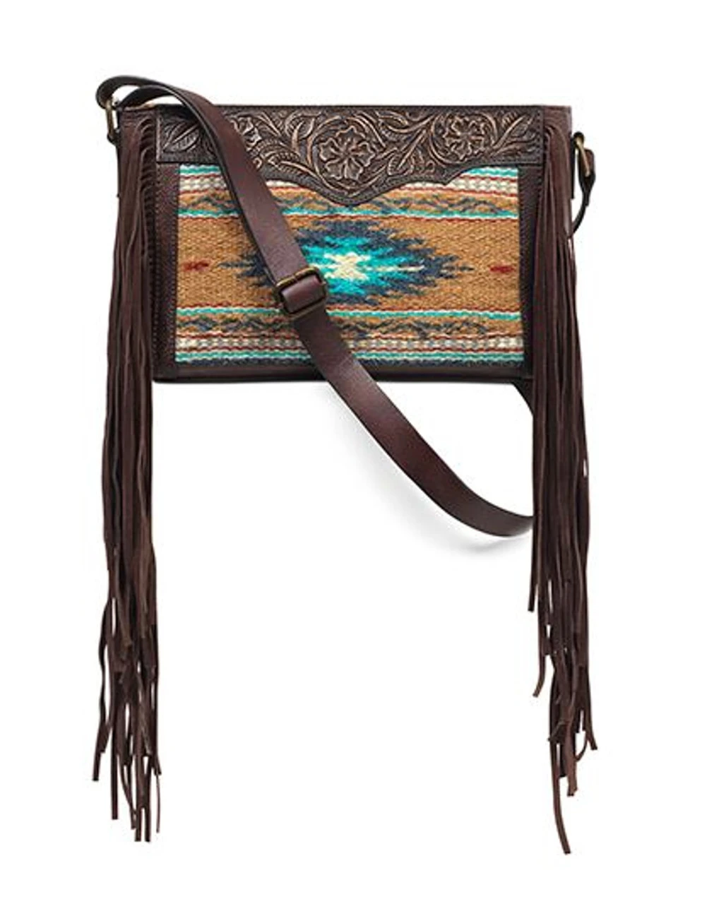Ariat Womens Brown Conceal Carry Shoulder Bag With Aztec Print 1 Ariat Womens Brown Conceal Carry Shoulder Bag With Aztec Print