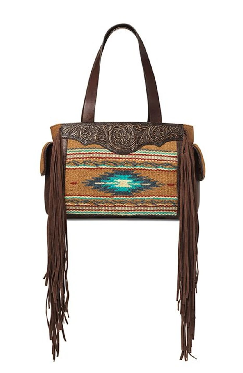 Ariat Womens Brown Conceal Carry Satchel With Aztec Print 1 Ariat Womens Brown Conceal Carry Satchel With Aztec Print