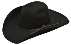 Ariat Mens Black Hand-Creased Wool Cowboy Hat