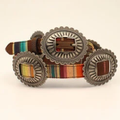 Ariat Womens Serape With Floral Silver Conchos Belt