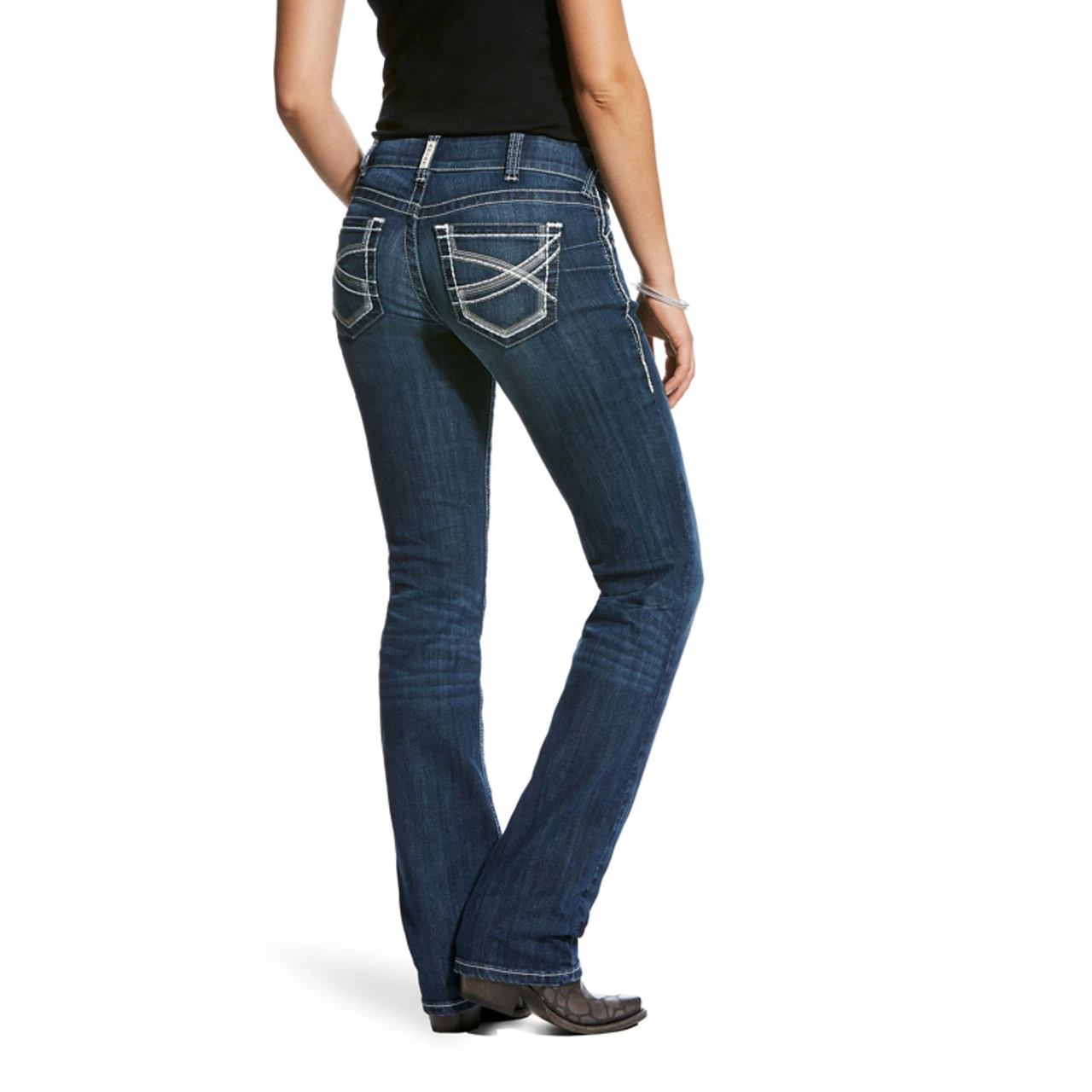 Ariat Womens R.E.A.L. Mid Rise Stretch Ivy Stackable Straight Leg Jean 2 Ariat Womens R.E.A.L. Mid Rise Stretch Ivy Stackable Straight Leg Jean - Image 2
