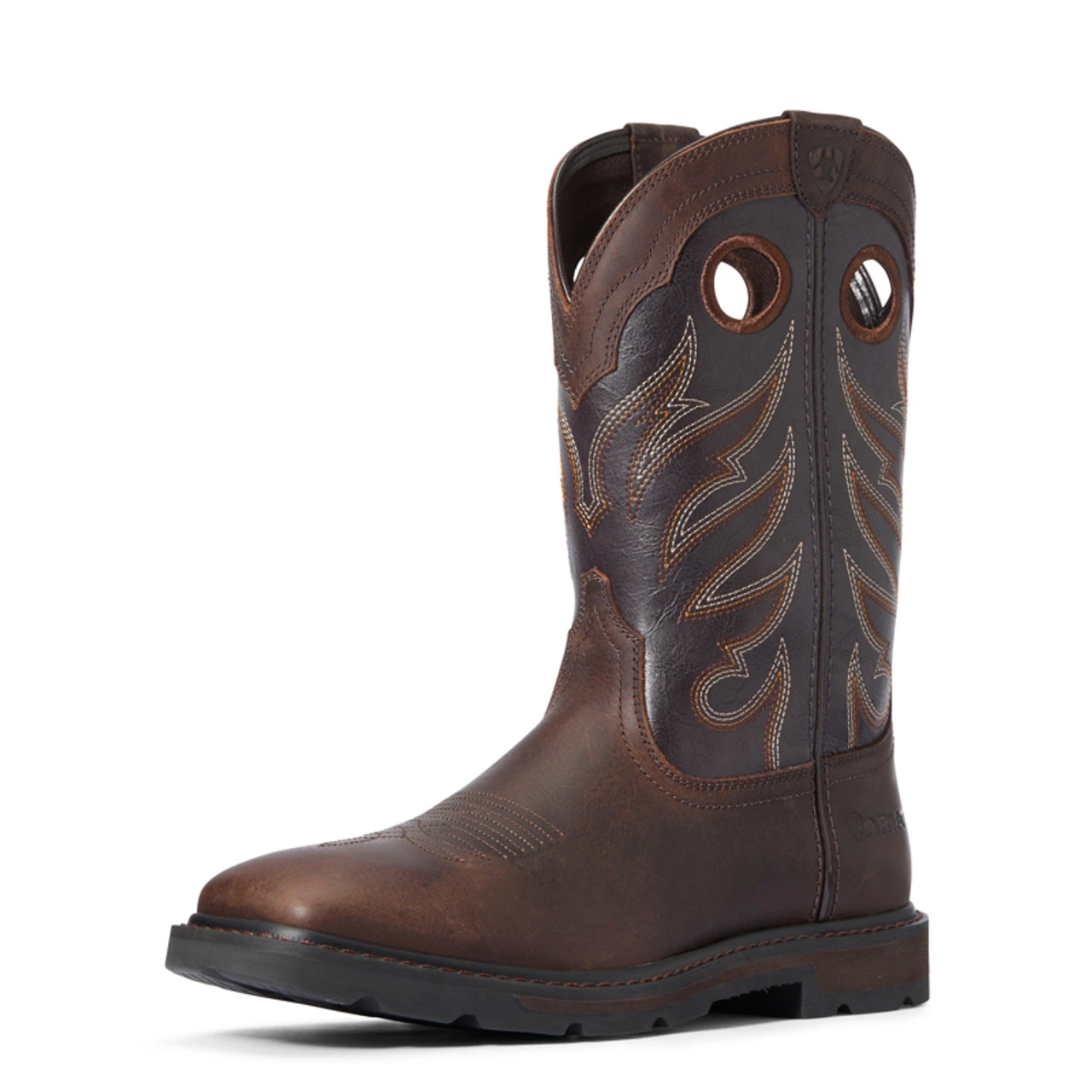 Ariat Mens Bitter Brown Groundbreaker Wide Square Toe Work Boots 1 Ariat Mens Bitter Brown Groundbreaker Wide Square Toe Work Boots