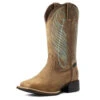 Ariat Womens Round Up Flutter Mahogany Square Toe Boots