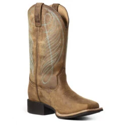 Ariat Womens Round Up Flutter Mahogany Square Toe Boots -Ariat Shop P2296560 02 78958.1630437107