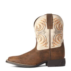 Ariat Boys Cowpoke Storm Distressed Cream Wide Square Toe Western Boots 8 Ariat Boys Cowpoke Storm Distressed Cream Wide Square Toe Western Boots -Ariat Shop P2397385 03 15417.1630089295