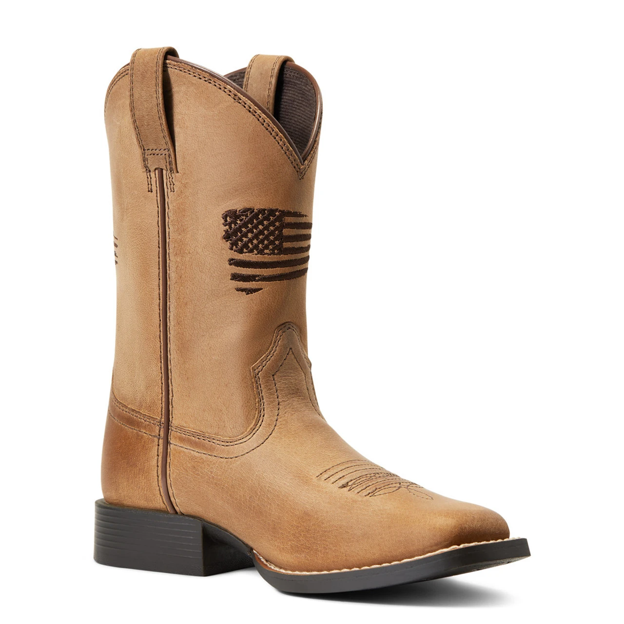 Ariat Boys Homestead Brown Patriot 2.0 Wide Square Toe Boots 1 Ariat Boys Homestead Brown Patriot 2.0 Wide Square Toe Boots