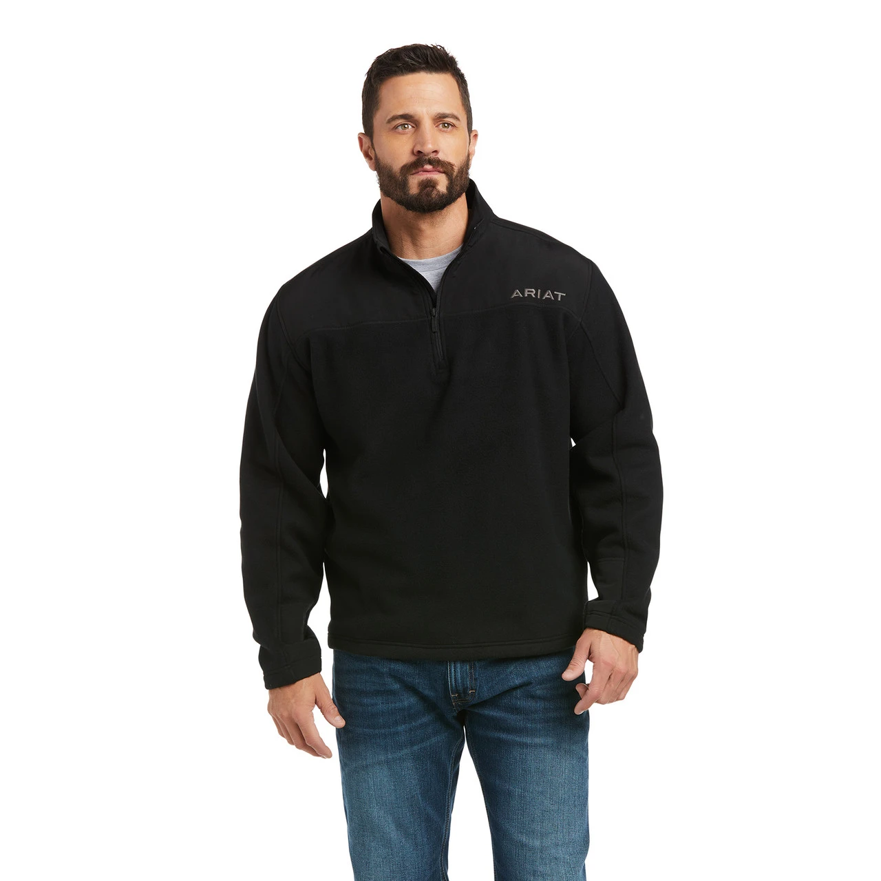 Ariat Mens Black Basis 2.0 1/4 Zip Sweatshirt 1 Ariat Mens Black Basis 2.0 1/4 Zip Sweatshirt