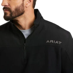 Ariat Mens Black Basis 2.0 1/4 Zip Sweatshirt 5 Ariat Mens Black Basis 2.0 1/4 Zip Sweatshirt -Ariat Shop P2554775 3 27429.1661194121