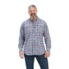 Ariat Mens Alloy Grey Rebar Flannel DuraStretch Long Sleeve Work Shirt