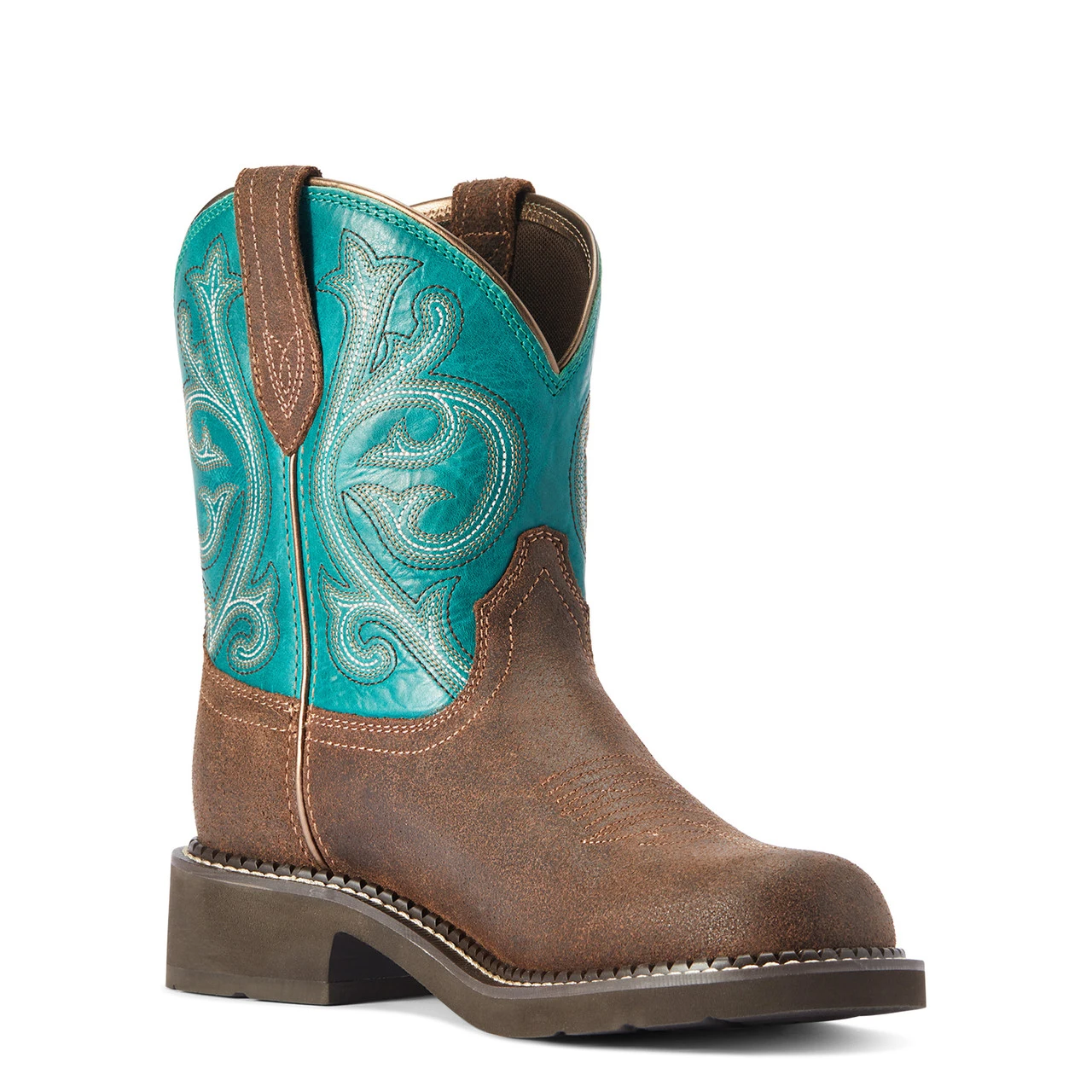 Ariat Womens Worn Hickory & Shamrock Fatbaby Heritage Boots 2 Ariat Womens Worn Hickory & Shamrock Fatbaby Heritage Boots - Image 2