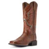 Ariat Womens Naturally Distressed Brown Rockdale Western Square Toe Boot