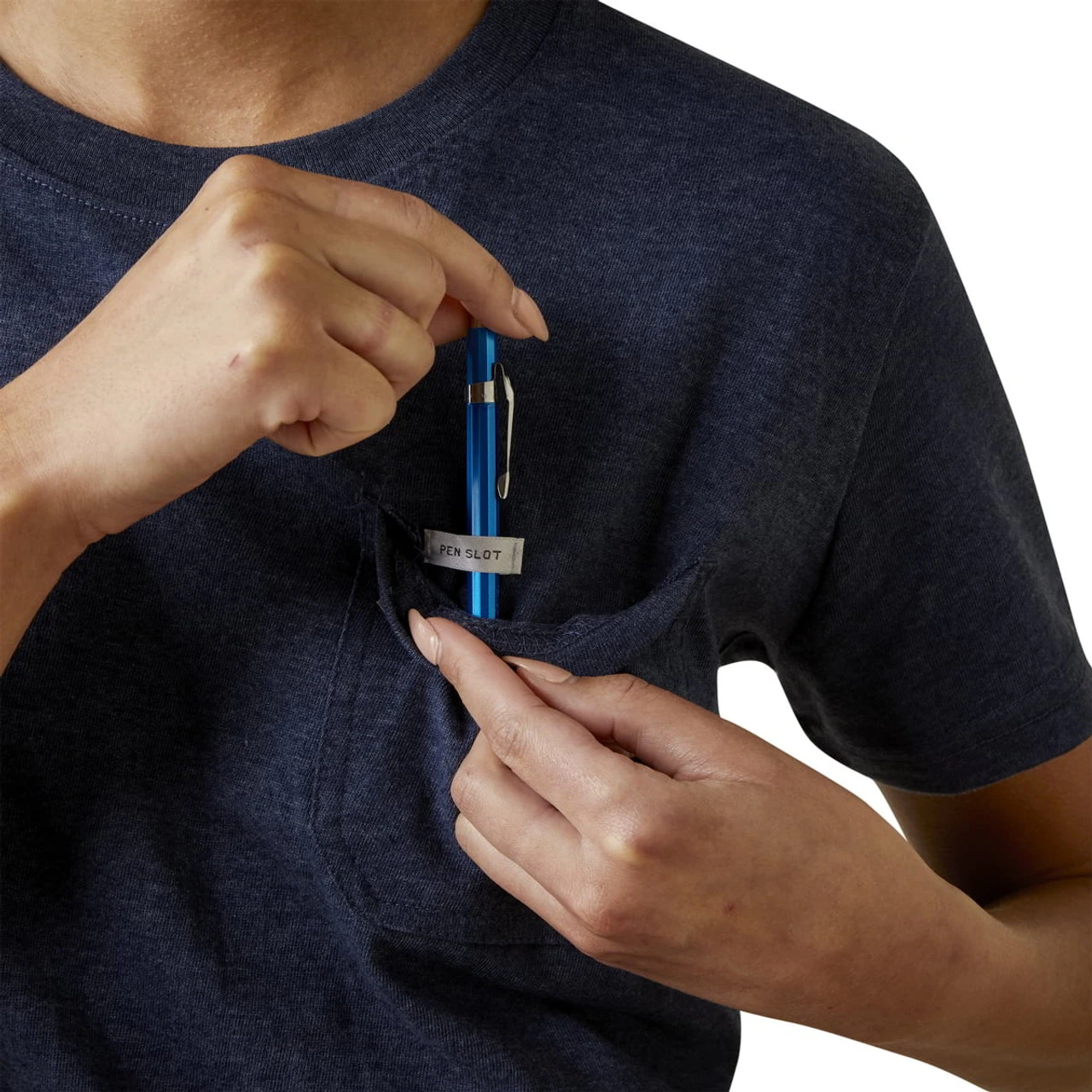 Ariat Womens Navy Heather Rebar Cotton Strong Short Sleeve T-Shirt 3 Ariat Womens Navy Heather Rebar Cotton Strong Short Sleeve T-Shirt - Image 3