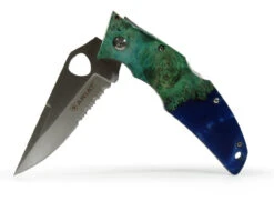 Ariat Burled Wood With Turquoise Resin Folding Knife
