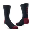 Ariat Men's Premium Ringspun Cotton Crew Work Sock - Black/Maroon 3 Pack